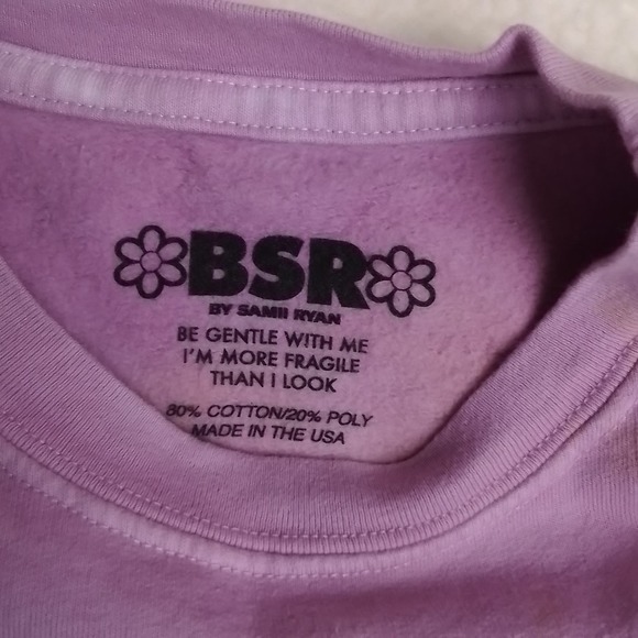 Revolve Samii Ryan Sweatshirt Sz M Cropped Pink Blue Tie Dye Don't Play‎ Me - Picture 9 of 13